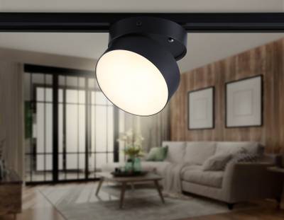 Светильник светодиодный трековый GL6877 BK черный LED 16W 3000K D115*90