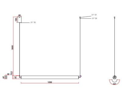 08208-125,19 Подвес Талия черный w125*3,5 h300 Led 50W (4000K)