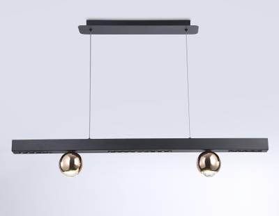 Светильник светодиодный подвесной FL5956 BK/GD черный/золото 4200K 18W 1000*70*1200 (Без ПДУ)