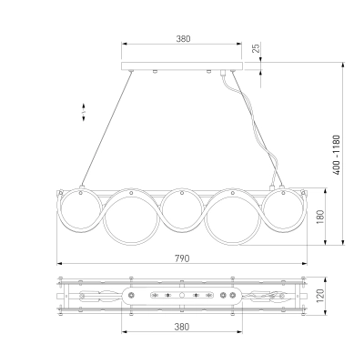 Умный подвесной светильник 354/4 Smart (322/4), E14х4