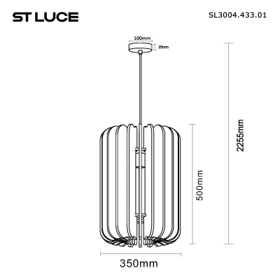 SL3004.433.01 Светильник подвесной ST-Luce Черный/Синий E27 1*60W