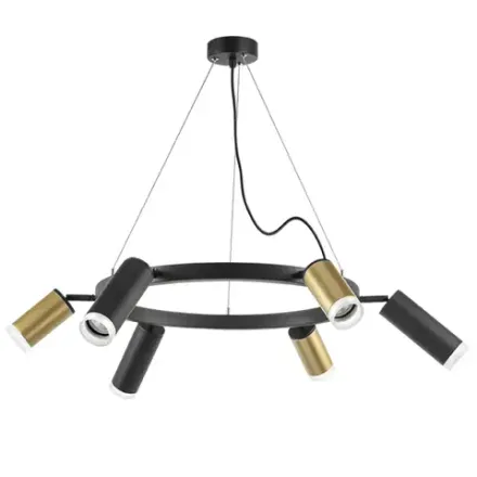 LR0164038730 Люстра RULLO 6х50W GU10 ЧЕРНЫЙ/ЗОЛОТО (571016+214440-3+214487-3+202430-6)