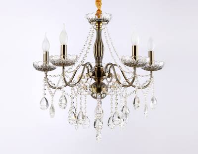 Подвесная люстра с хрусталем TR4949/5 SB/CL бронза/прозрачный E14/5 max 40W D620*585