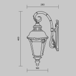 Уличный настенный светильник (бра) Гоири / Goiri E27х1 60Вт IP44, O029WL-01BZ. TM Maytoni