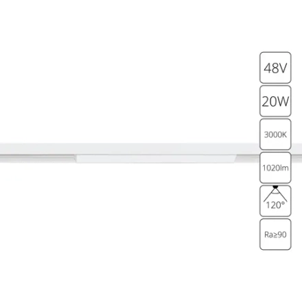 Магнитный трековый светильник Arte Lamp LINEA A4673PL-1WH, 1хLED