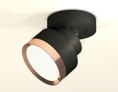 Комплект накладного поворотного светильника XM8102005 SBK/PPG черный песок/золото розовое полированное GX53 (A2229, A2106, C8102, N8126)