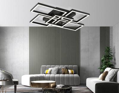 Светильник светодиодный потолочный FA1012/4+1 BK черный 90W 3000K-6400K 710*490*95 (ПДУ ИК)