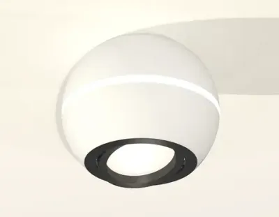Комплект накладного светильника XS1101021 SWH/PBK белый песок/черный полированный MR16 GU5.3 LED 3W 4200K (C1101, N7002)