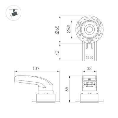 Светильник MS-RIALTO-TRIMLESS-R40-9W Day4000 (WH, 36deg, 230V) (Arlight, IP20 Металл, 5 лет)