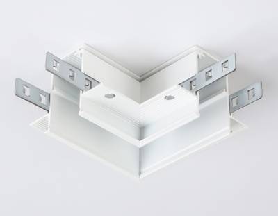 Коннектор угловой для встраиваемого шинопровода под ГКЛ 9,5мм Magnetic GL3352-9.5 WH белый 85*85*H46.8