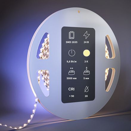 Светодиодная лента Ultra 24В 2835 9,6Вт/м 3000К 5м IP 20 201109. TM Maytoni