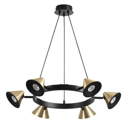 8233/6 COMFI LN25 209 черный/золото, металл Подвесной светильник GU10 LED 6*7W 220V LAMINA