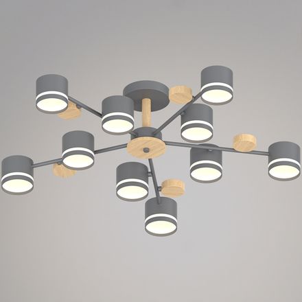 68730-0.3-10 GX53 GREY+WOOD светильник потолочный Reluce, GX53х10