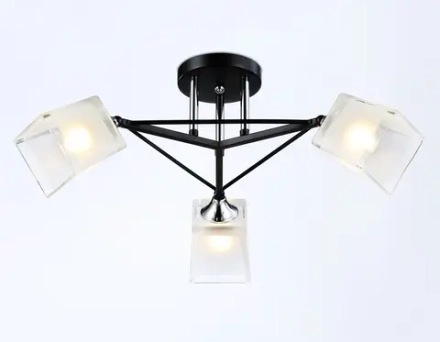 Светильник подвесной TR303072/3 BK/CH/FR черный/хром/белый матовый E27/3 max 40W D560*250
