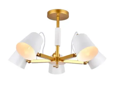 Подвесная люстра TR3101/5 WH/GD белый/золото E14 max 40W D680*370
