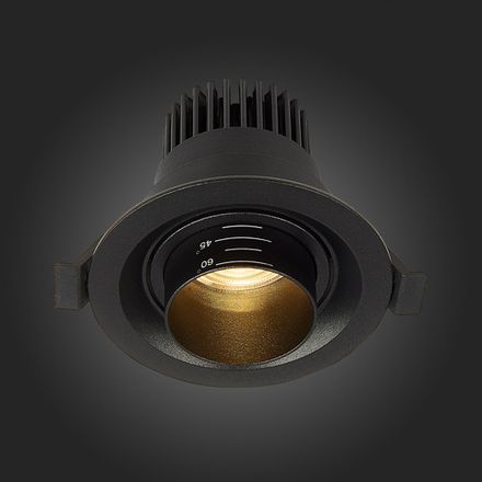 ST701.438.07 Св-к встр. Zoom Черный LED 1*7W 3000K 560Lm Ra 15°-60° IP20 D90xH65 170-240V