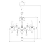 Подвесная люстра с хрусталем в классическом стиле 3281/5 белый с золотом / тонированный хрусталь, E14х5