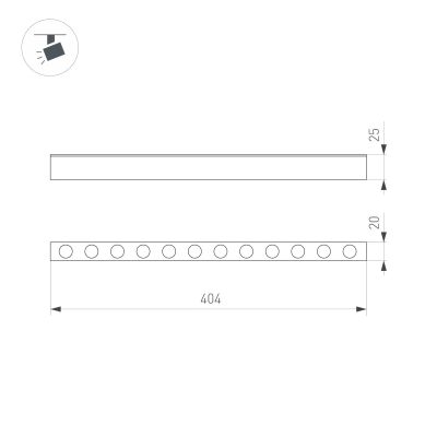 Светильник MAG-DOTS-25-L400-12W Warm3000 (WH, 30 deg, 24V) (Arlight, IP20 Металл, 5 лет)