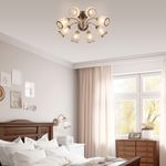 Потолочная люстра с хрусталем 30026/8 античная бронза