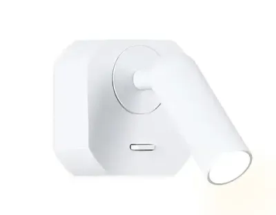 Настенный светодиодный светильник с выключателем FW282 SWH белый песок LED 4200K 3W 66*66*65