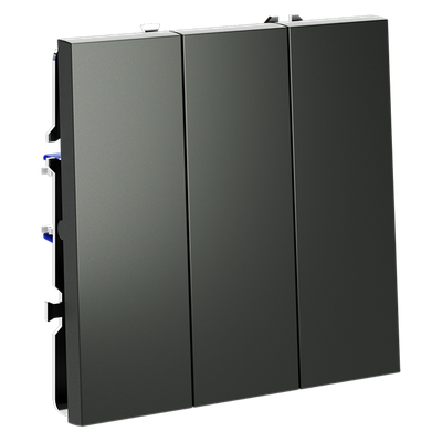 VLS030106 Выключатель встраиваемый VOLTUM S70 трехклавишный 10А, (титан) (ТМ Maytoni)