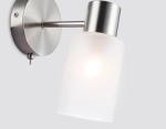 Настенный светильник с выключателем на корпусе TR9578 SN сатин E14 max 40W 175*100*195