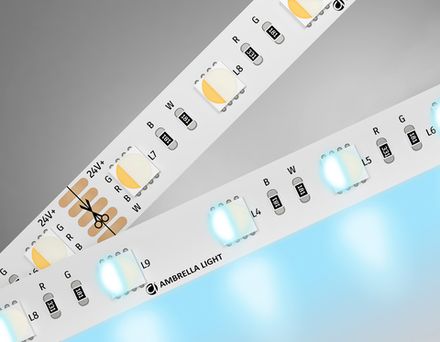Светодиодная лента RGB с холодным белым светом GS4403 5050 60Led/ 10W m/ 24V IP20 RGBW+6500K/ 5000*10*1.87mm/ кратность резки 100mm (5 конт.)
