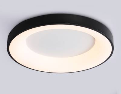 Потолочный светодиодный светильник FZ1403 BK черный IP20 48W 3000K-6500K D500*50 (ПДУ ИК)