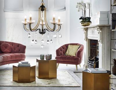 Подвесная люстра с хрусталем TR4952/5 BK/GD/CL черный/золото/прозрачный E14*5 max 40W D620*670