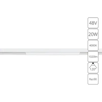 Магнитный трековый светильник Arte Lamp LINEA A4663PL-1WH, 1хLED