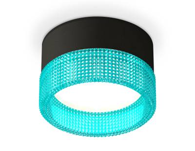 Комплект накладного светильника с композитным хрусталем XS8102033 SBK/BL черный песок/голубой GX53 (C8102, N8488)