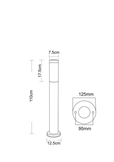 Ландшафтный светильник Arte Lamp SALIRE A3157PA-1SS, 1хE27