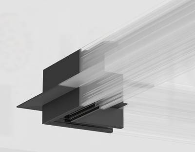 Коннектор угловой для встраиваемого шинопровода под ГКЛ 13мм Magnetic 48V 10mm GL1971 BK черный 100*100