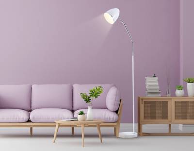 Светильник напольный с выключателем на проводе TR97680 WH белый E27 max 40W D150*1540