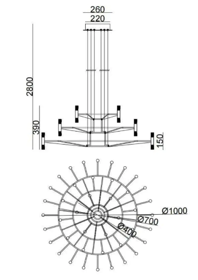 Подвесная люстра Arte lamp EMPIRE A2482SP-84BK, 1хLED