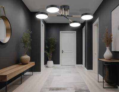 Светильник светодиодный подвесной FL516332/4 BK/FGD черный/золото 72W 3000-6000K 610*410*140 (без ПДУ)