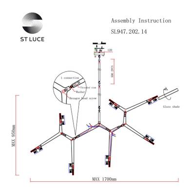 SL947.202.14 Люстра потолочная ST-Luce Золотистый/Белый G9 14*3W