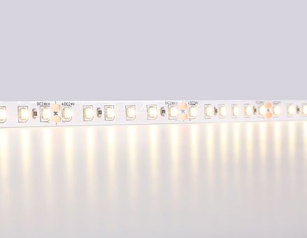 Светодиодная лента GS3101 2835 120Led/ 10W m/ 24V IP20 3000K/ 5000*8*1.2mm/ кратность резки 50mm (2 конт.)