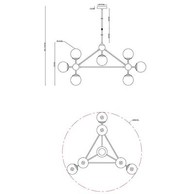 Люстра на штанге Arte Lamp BOLLA A1664SP-10BK, 10хE14