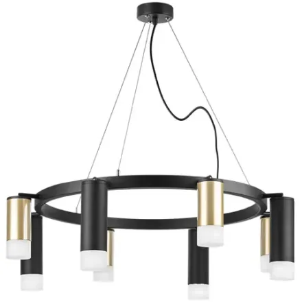 LR0184048741 Люстра RULLO 8х50W GU10 ЧЕРНЫЙ/ЗОЛОТО (571018+214440-4+214487-4+202431-8)