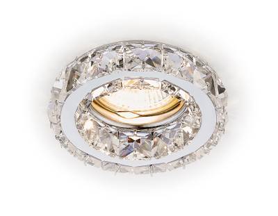 Встраиваемый точечный светильник K112 CL/CH хром/прозрачный хрусталь MR16