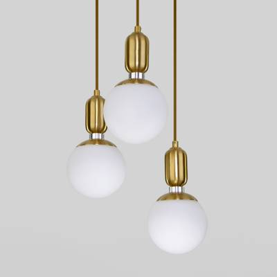 Подвесной светильник со стеклянными плафонами 50151/3 латунь, E27х3