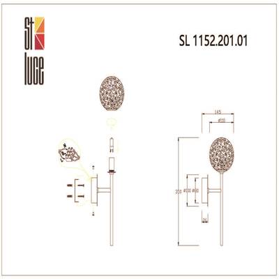 SL1152.201.01 Светильник настенный ST-Luce Золотистый/Прозрачный G9 1*3W