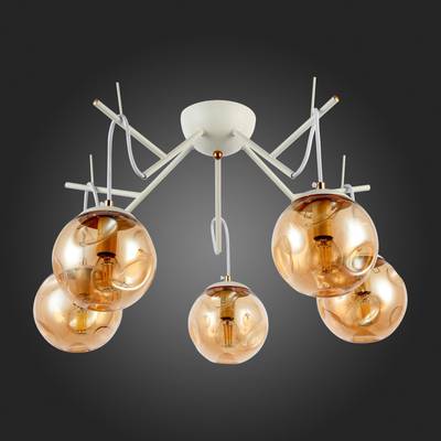 SLE110202-05 Люстра подвесная Белый/Янтарный E14 5*40W