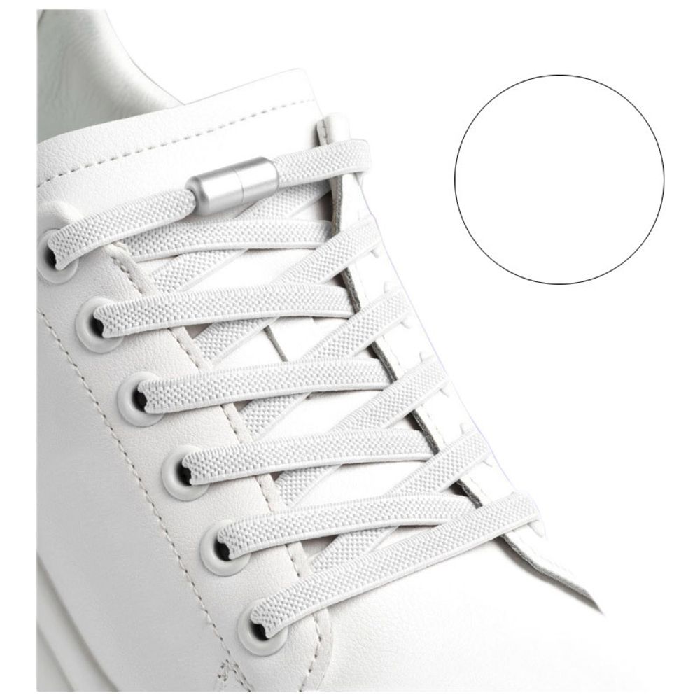 Шнурки для обуви с фиксатором эластичные, белые