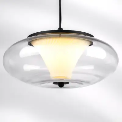 612117 Люстра PALERMO 8W LED 350LM G ЧЕРНЫЙ/ПРОЗРАЧНЫЙ 3000K Lightstar