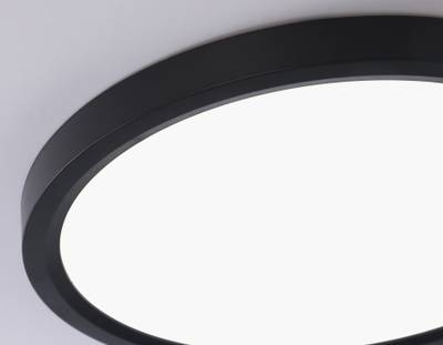 Светильник светодиодный ультратонкий FZ1906 BK черный IP54 26W 3000K-6500K CCT-переключатель D370*25 (Без ПДУ)