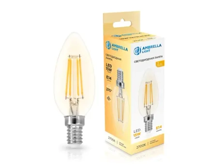 Лампа светодиодная Filament 351513 LED C35 15W E14 2700K 220-240V