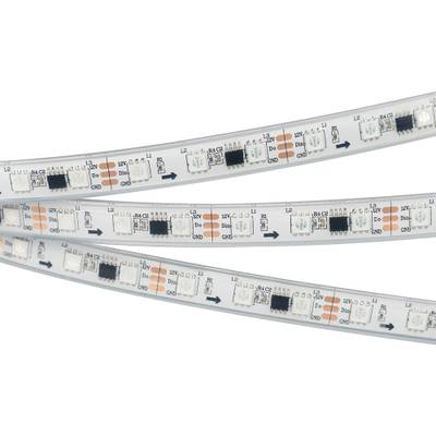 Лента герметичная SPI-P-B60-12mm 12V RGB-PX3 (14.4W/m, IP66, 5060, 5m) (Arlight, бегущий огонь)