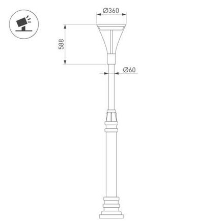 Светильник OXOR-LUMME-BUE-O-360x588-35W Day4000 (BK, 120 deg, 230V) IP65 (Arlight, -)